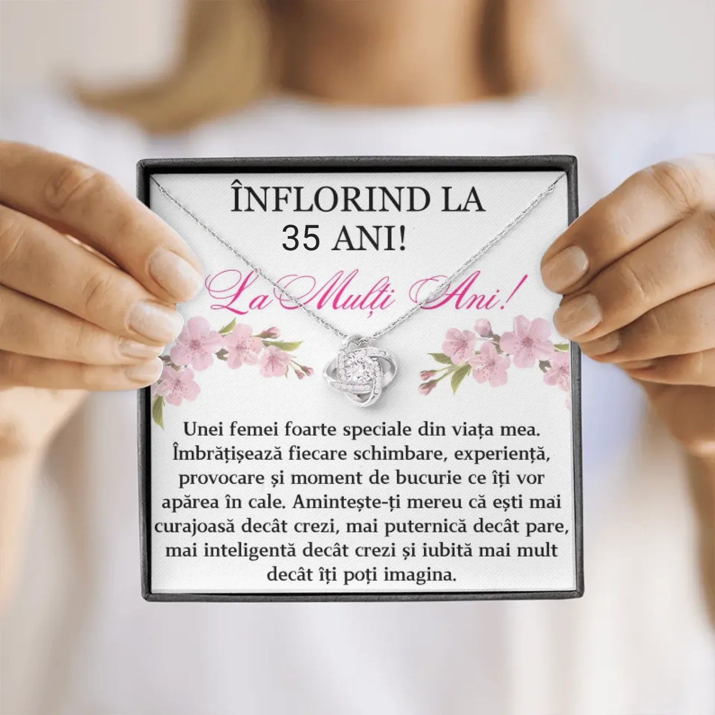 Colier Love Knot-Mesaj Aniversar Personalizat