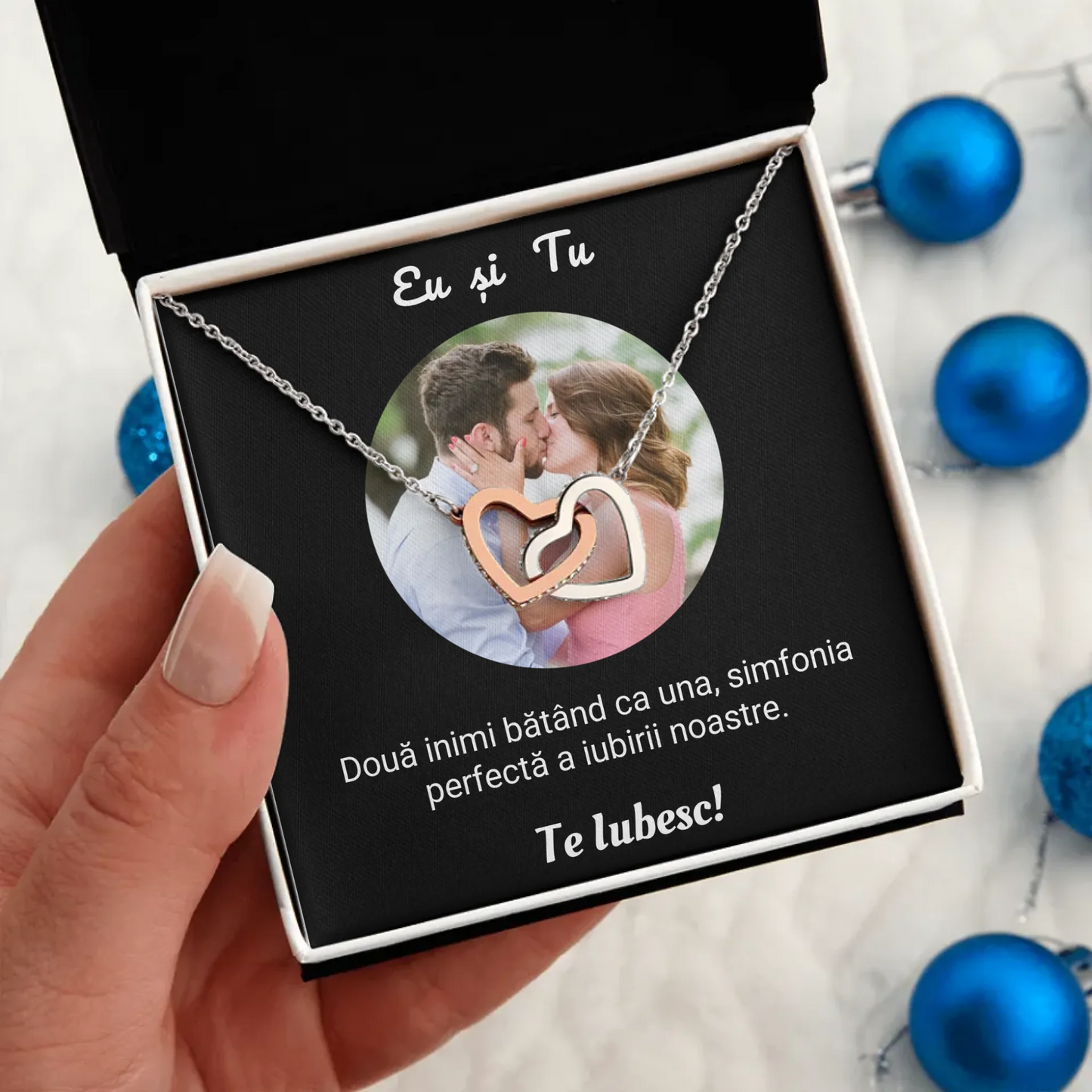 Colier Argint Personalizat cu Poză și Mesaj Unic