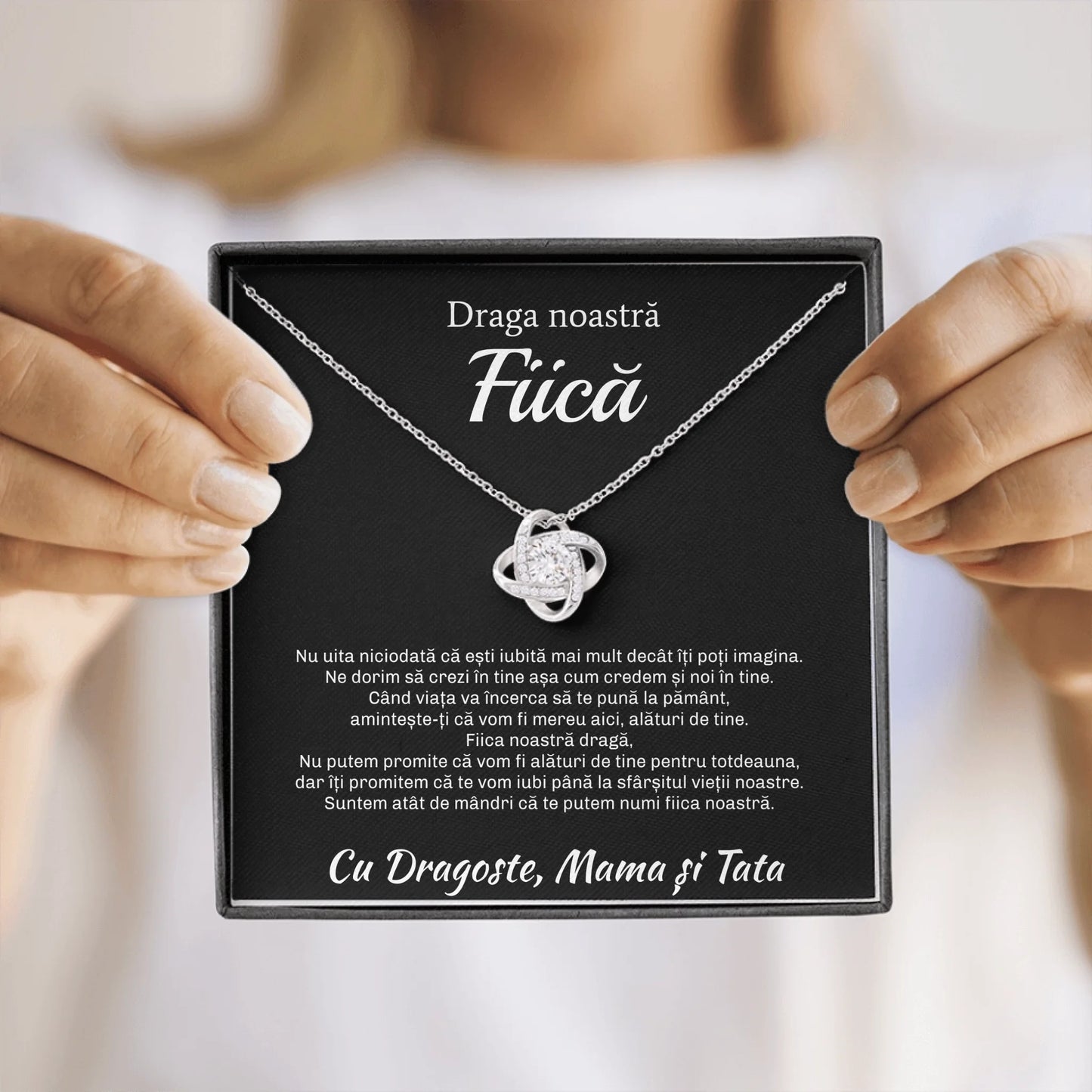 Cadou Fiică - Colier Argint Inimă Personalizat cu Mesaj card