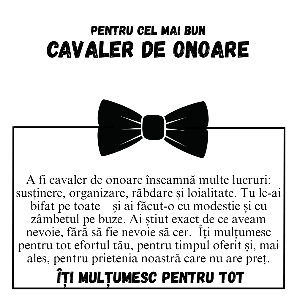 Cadou pentru un Cavaler de Onoare – Alegerea Perfectă pentru Cel Care Ți-a Fost Alături la Fiecare Pas