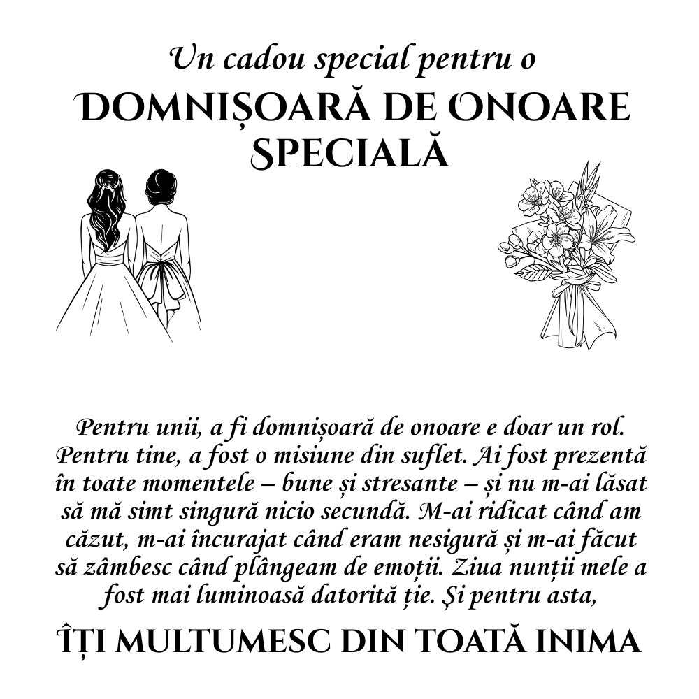 Cadou pentru Domnișoara de Onoare – Un Gest Elegant și Plin de Recunoștință