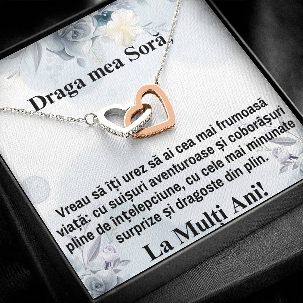 Cadou Pentru Surioara Mea – Colier Inimi Pereche – Emotiv