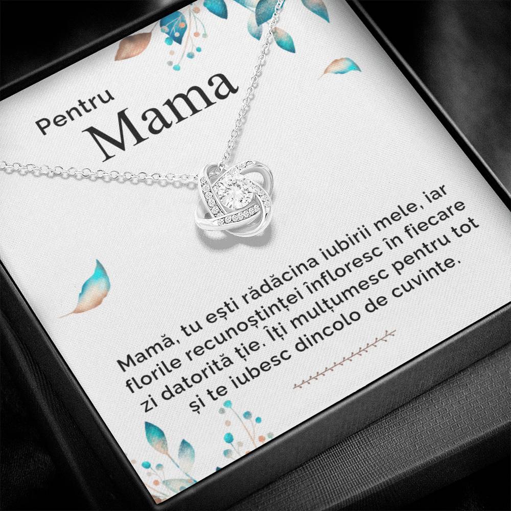 Cadou Personalizat Mama - Colier Argint Love Knot – Emotiv