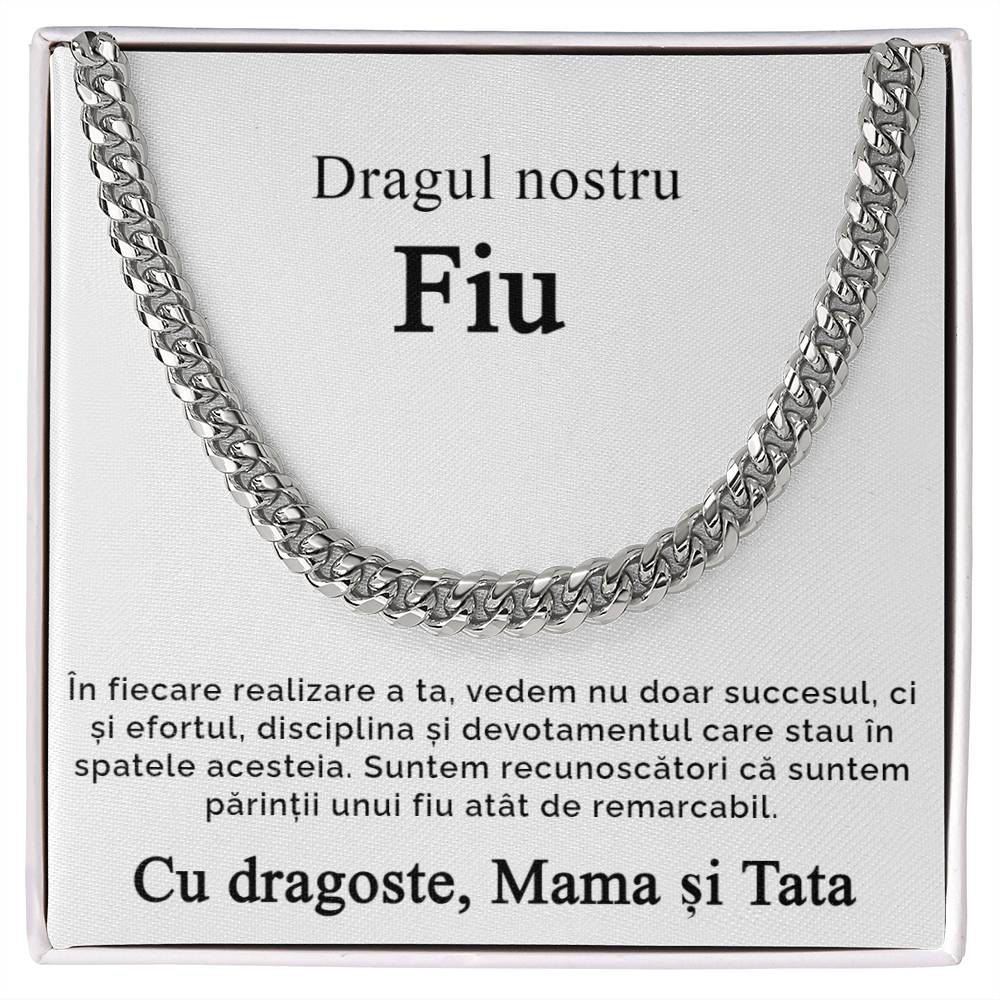 Lantisor Pentru Fiu de la Mama si Tata - Model Cuban Link