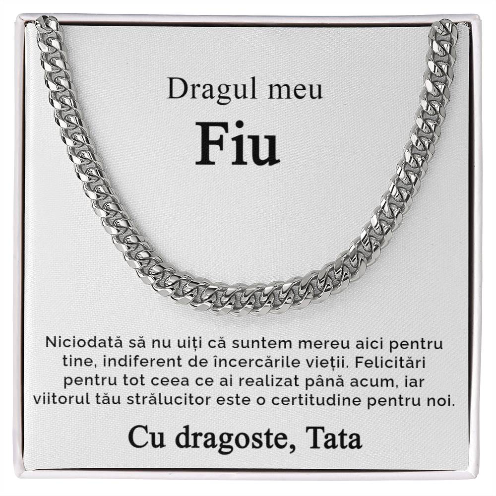 Colier de la tata pentru fiu - Lantisor Cuban Link