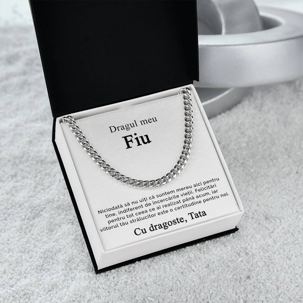 Colier de la tata pentru fiu - Lantisor Cuban Link