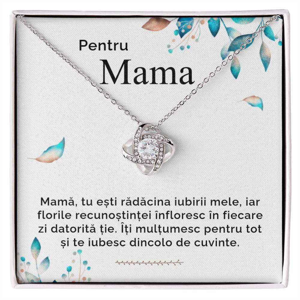 Cadou Personalizat Mama - Colier Argint Love Knot