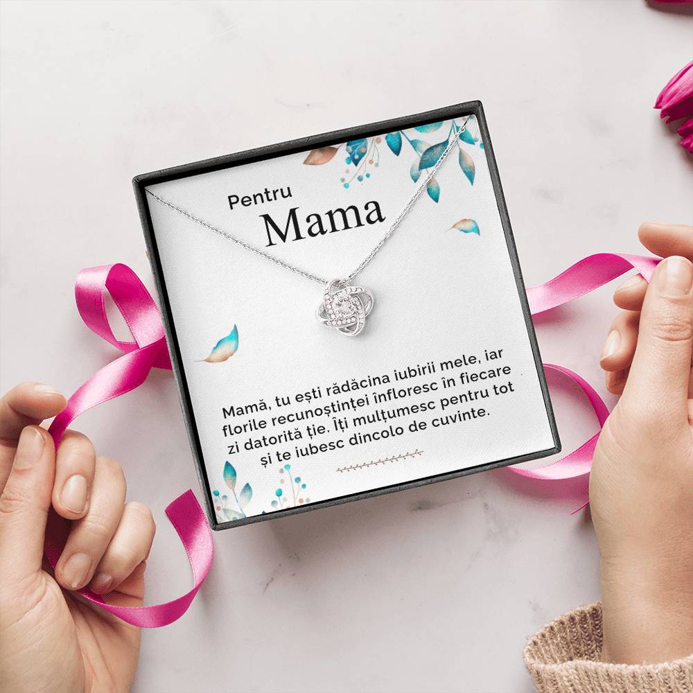 Cadou Personalizat Mama - Colier Argint Love Knot
