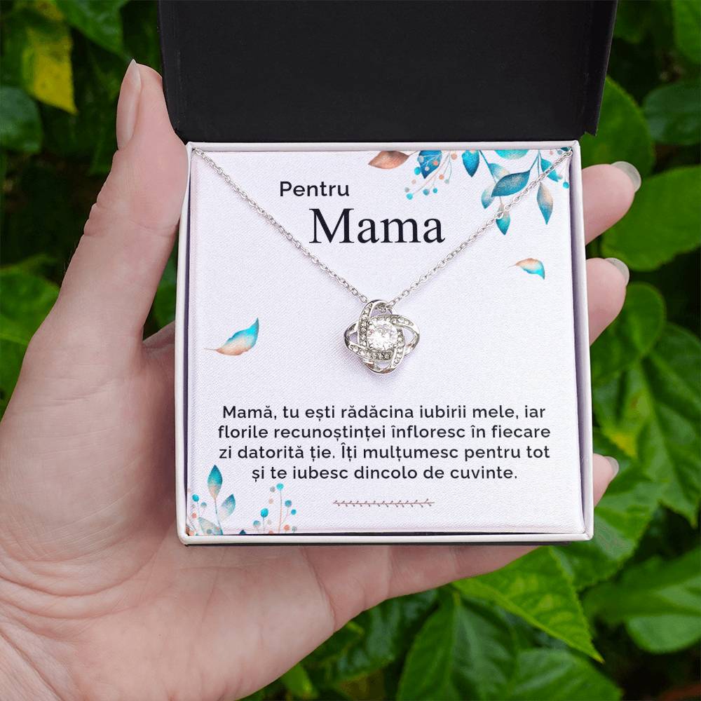 Cadou Personalizat Mama - Colier Argint Love Knot