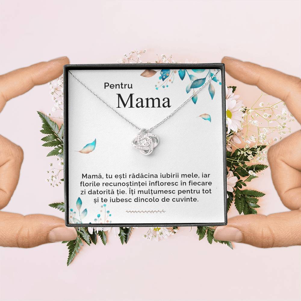 Cadou Personalizat Mama - Colier Argint Love Knot