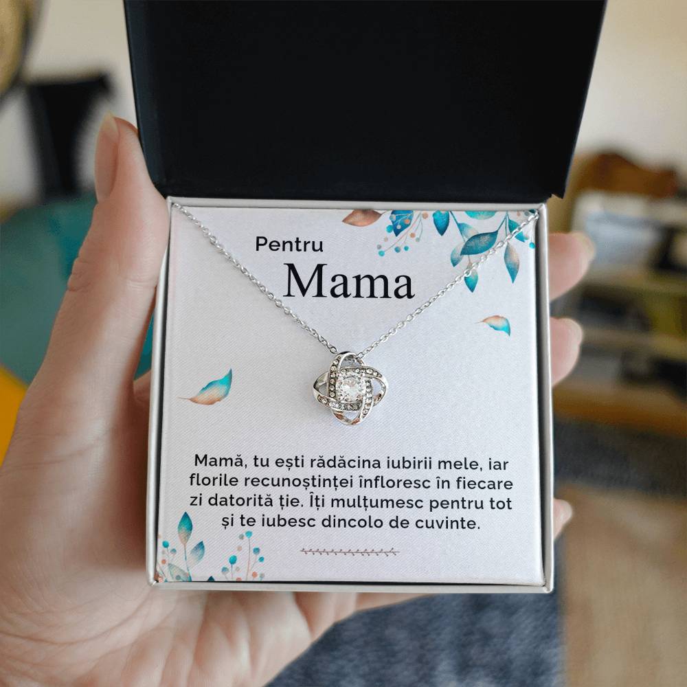 Cadou Personalizat Mama - Colier Argint Love Knot