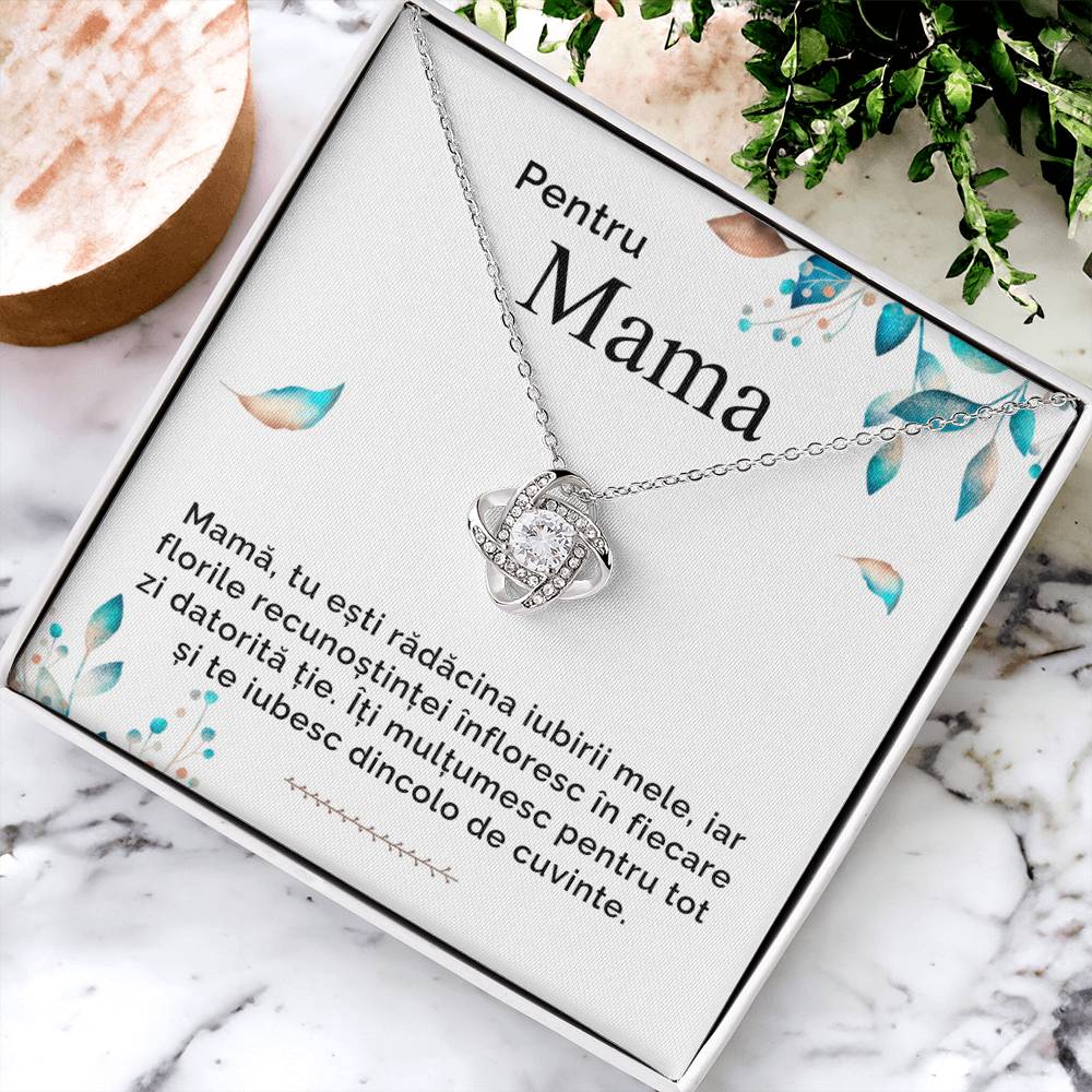Cadou Personalizat Mama - Colier Argint Love Knot