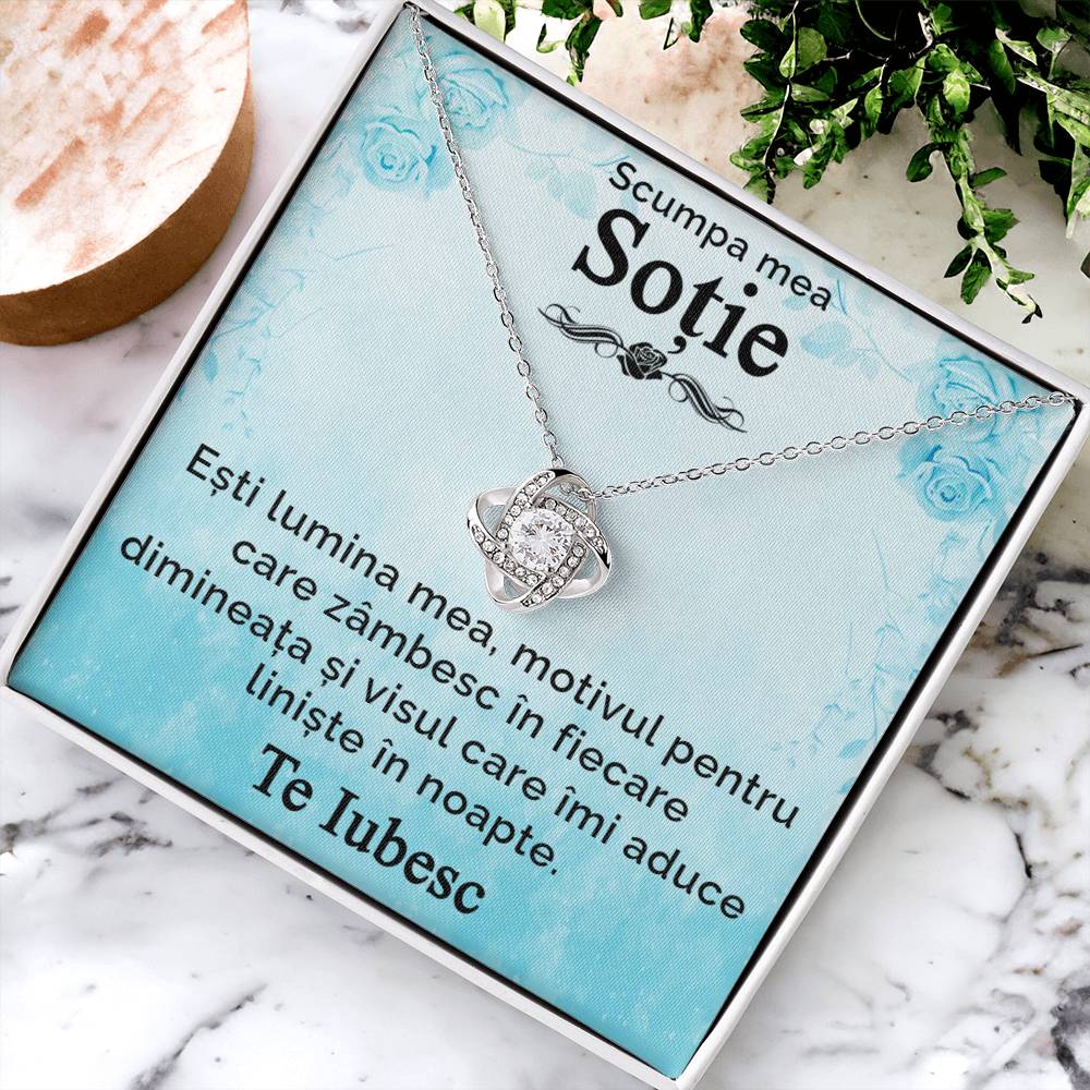Scumpa mea sotie, te iubesc - colier love knot