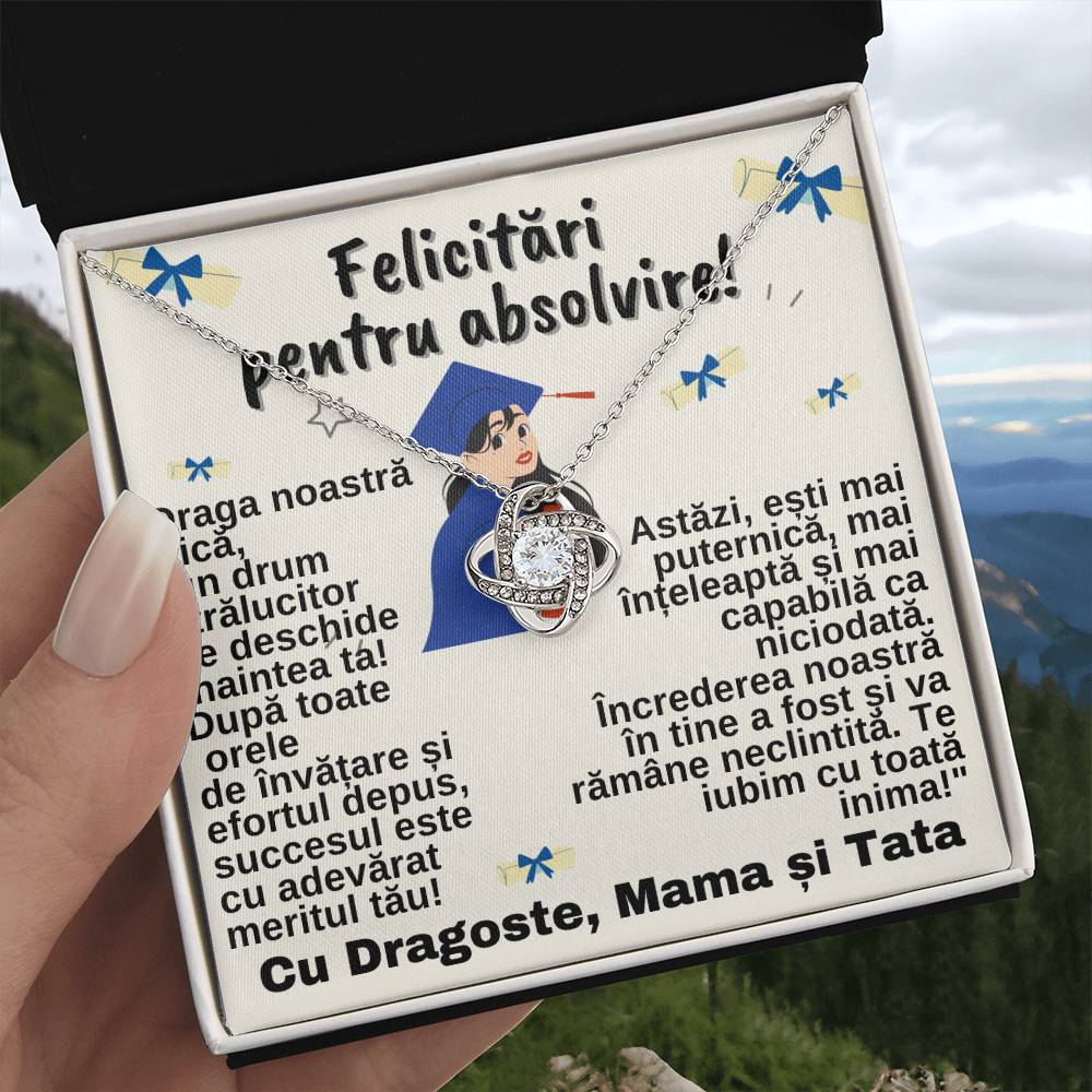 Cadou pentru fiica - Absolvire - Colier Love Knot Absolvire