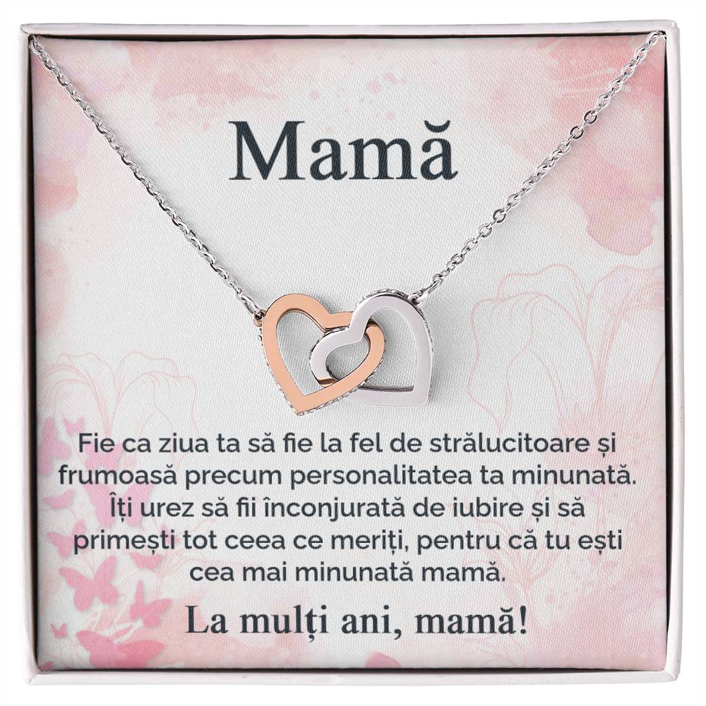 Cadou Ziua Mamei - Lantisor Argint Inimi Pereche