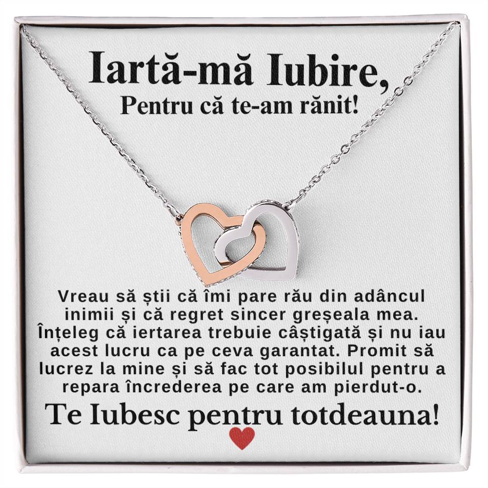 Draga Mea Iubită- Colier Inimi Pereche Iertare