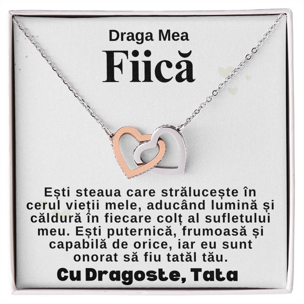 Cadou Pentru fiica De Ziua Ei -Colier Inimi Pereche de la Tata
