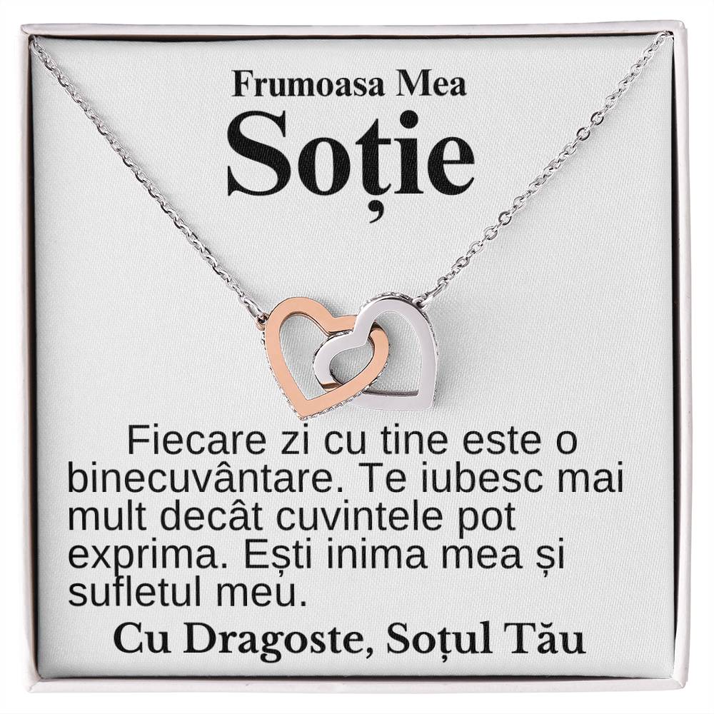 Cadou Sotie Zi Nastere - Colier Inimi Pereche Iubire