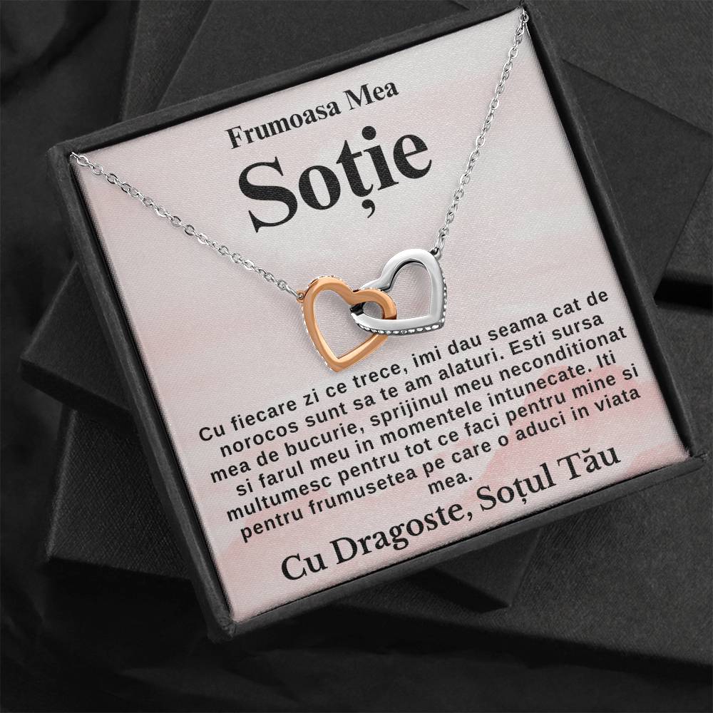 Cadou pt Sotie – Colier Inimi Pereche