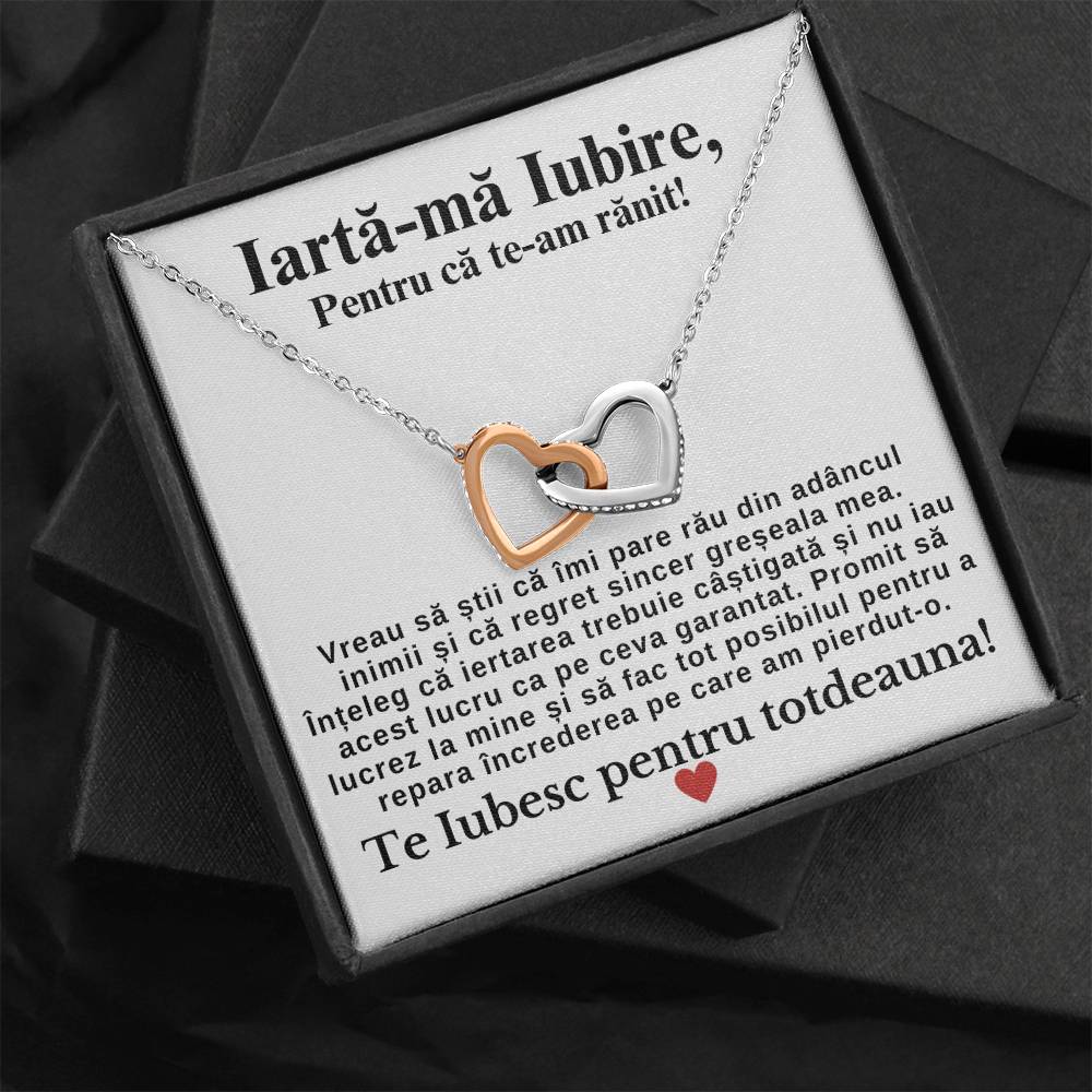 Draga Mea Iubită- Colier Inimi Pereche Iertare