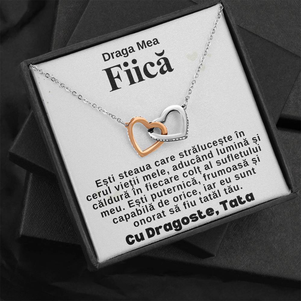 Cadou Pentru fiica De Ziua Ei -Colier Inimi Pereche de la Tata