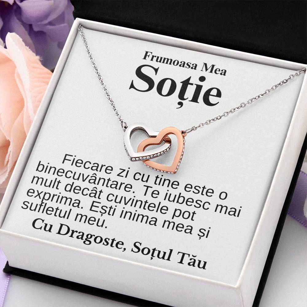 Cadou Sotie Zi Nastere - Colier Inimi Pereche Iubire