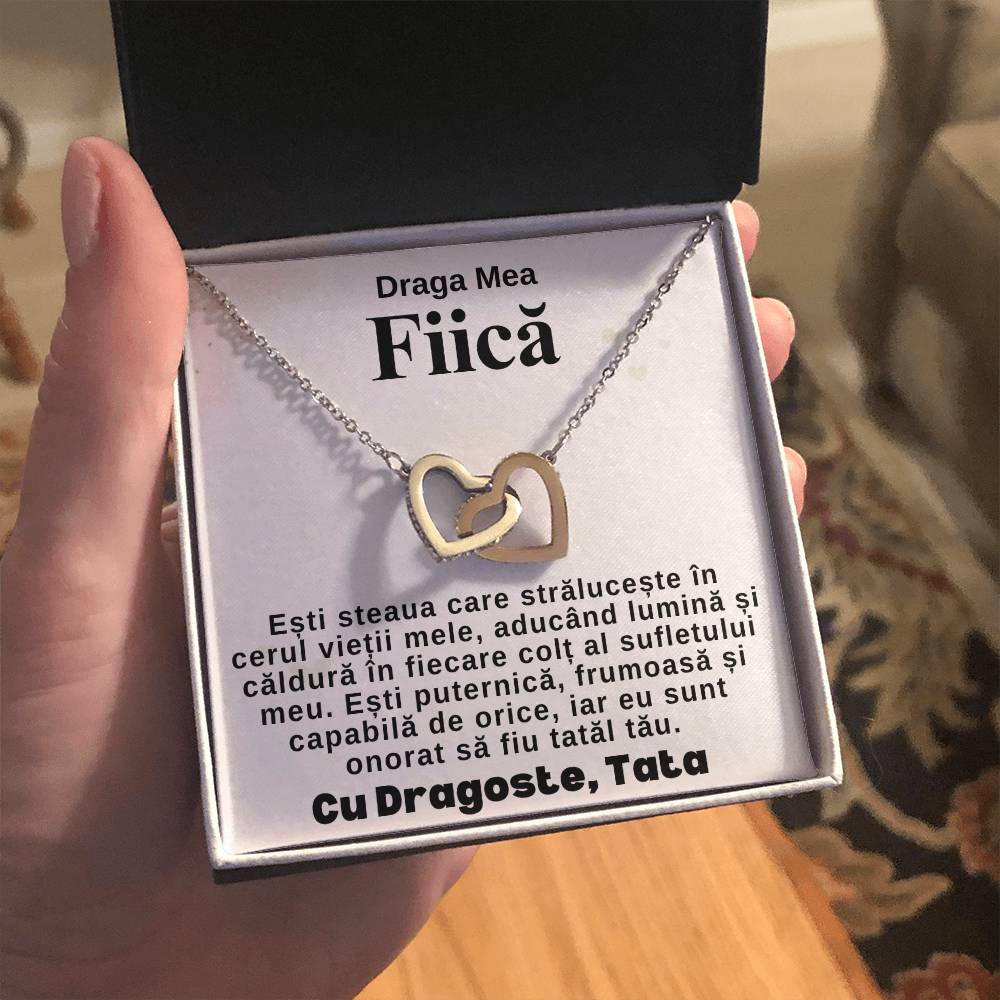 Cadou Pentru fiica De Ziua Ei -Colier Inimi Pereche de la Tata