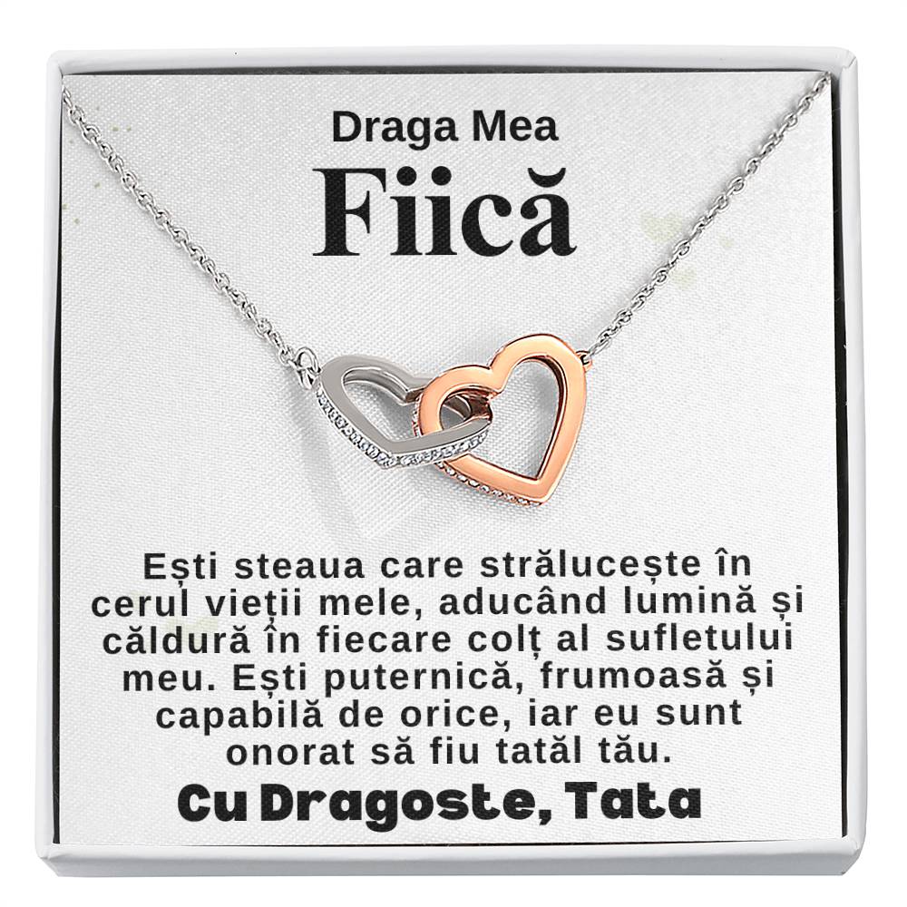 Cadou Pentru fiica De Ziua Ei -Colier Inimi Pereche de la Tata