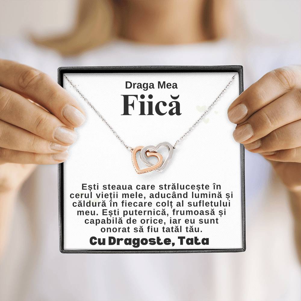 Cadou Pentru fiica De Ziua Ei -Colier Inimi Pereche de la Tata