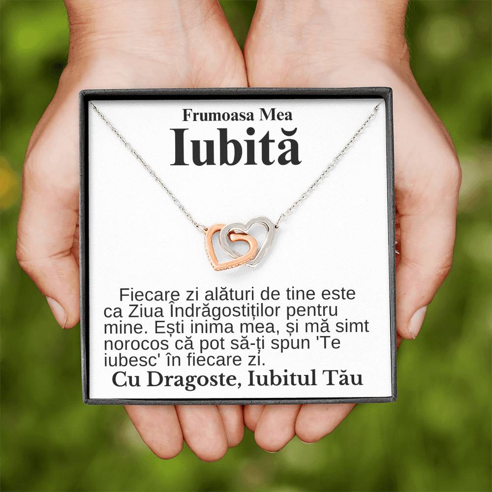 Frumoasa Mea Iubită- Colier Inimi Pereche Forever