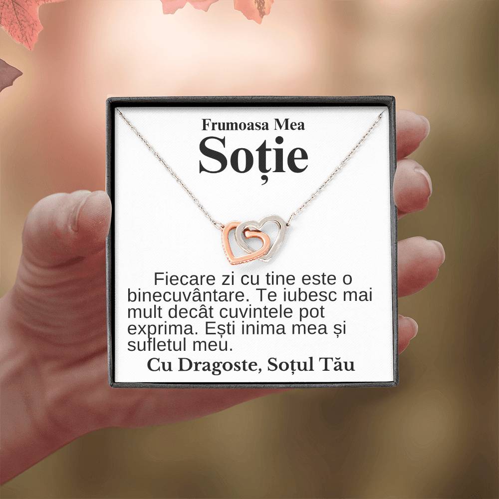 Cadou Sotie Zi Nastere - Colier Inimi Pereche Iubire