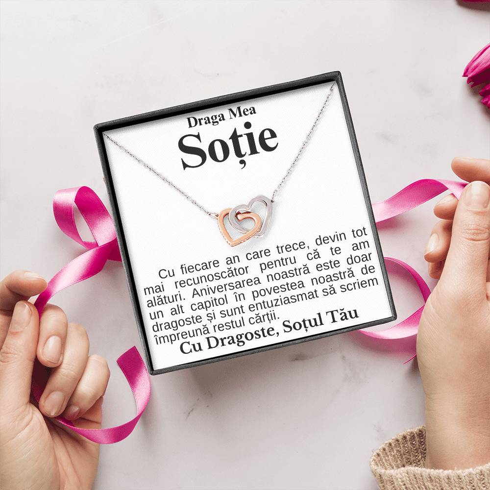 Cadouri Personalizate Pentru Sotie - Colier Inimi Pereche