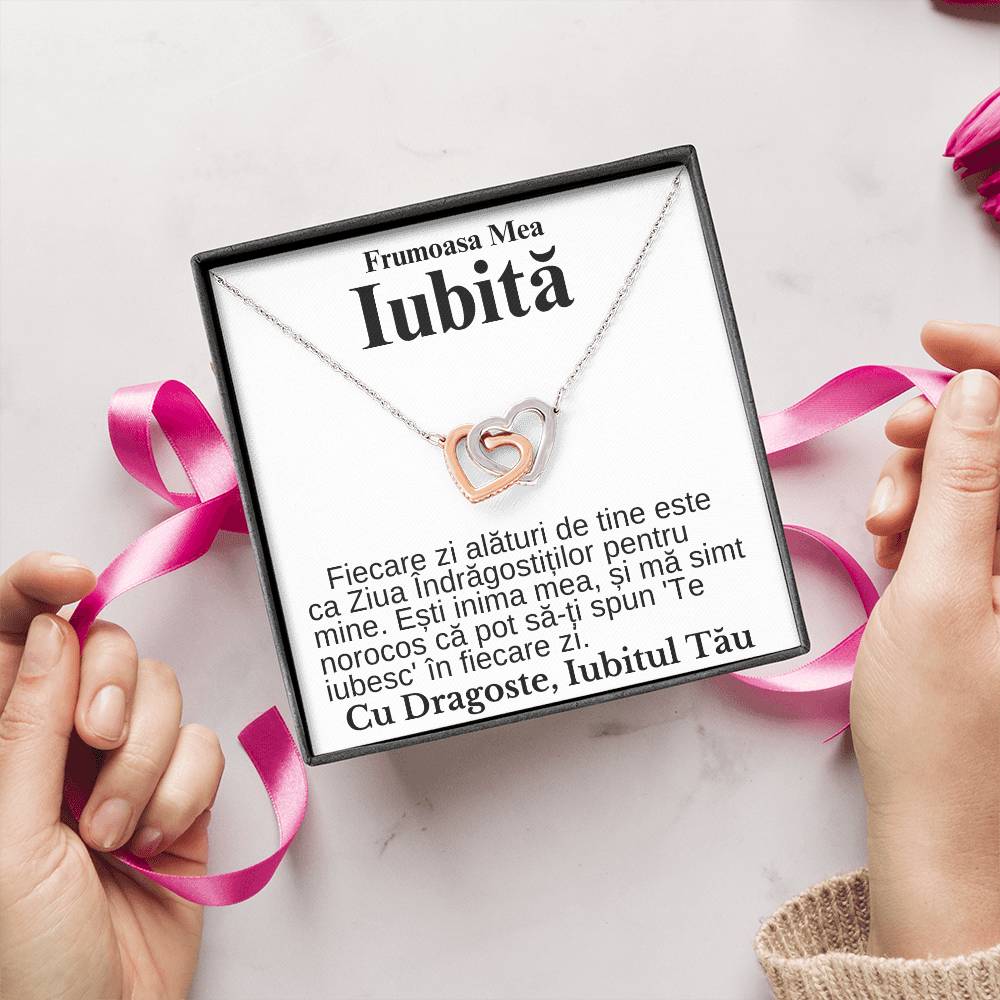 Frumoasa Mea Iubită- Colier Inimi Pereche Forever
