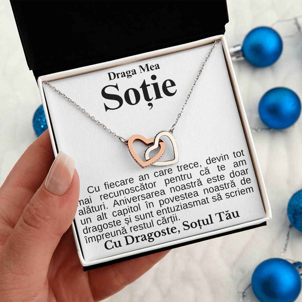 Cadouri Personalizate Pentru Sotie - Colier Inimi Pereche