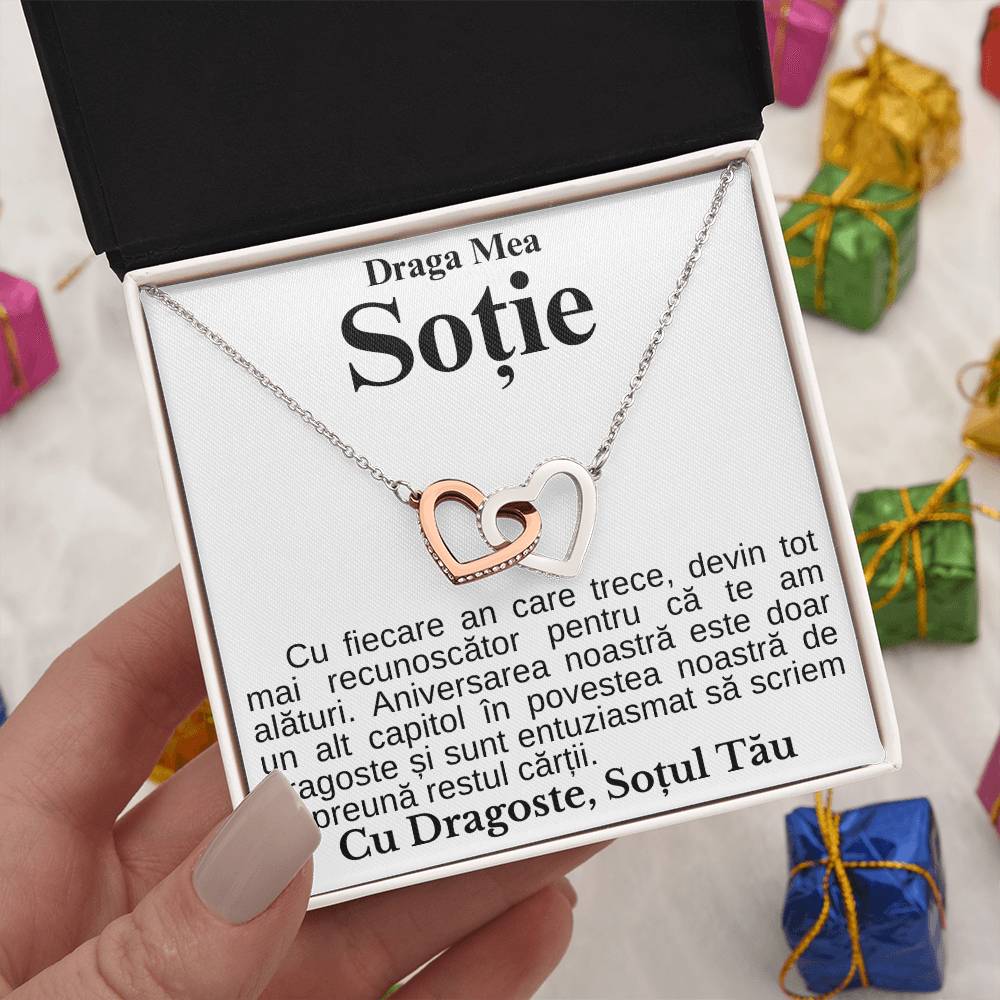 Cadouri Personalizate Pentru Sotie - Colier Inimi Pereche