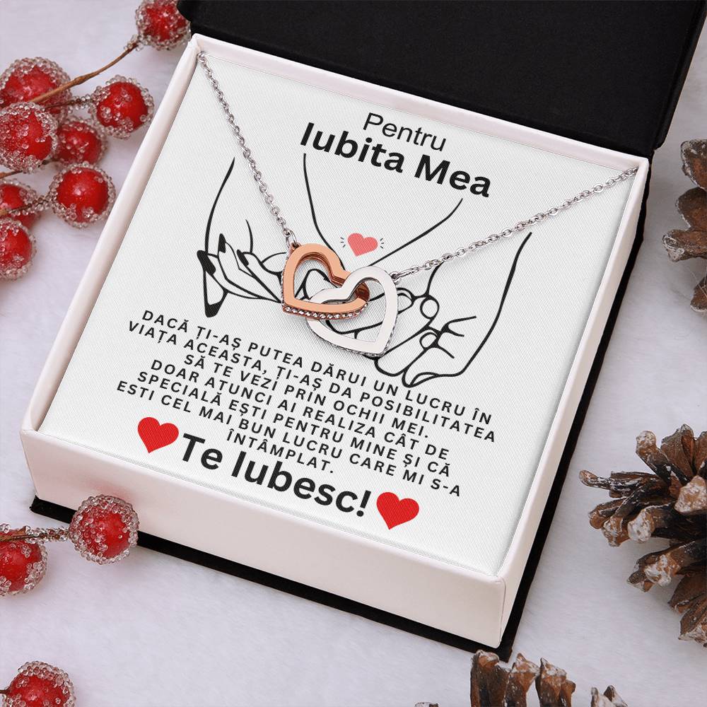 Cadou Iubita - Colier Valentine's pentru Iubita Mea - Inimi Pereche