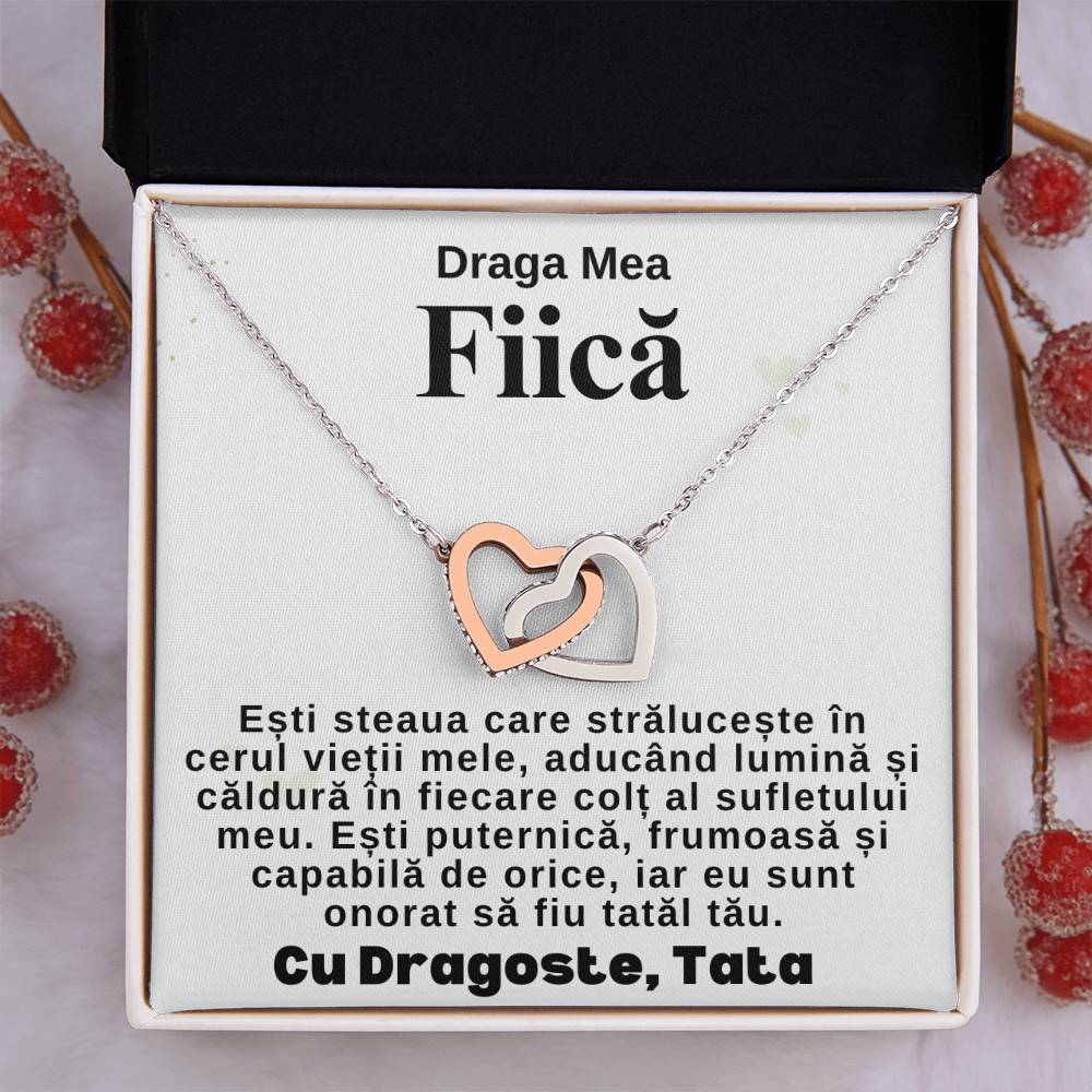 Cadou Pentru fiica De Ziua Ei -Colier Inimi Pereche de la Tata
