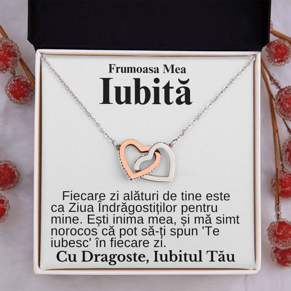 Frumoasa Mea Iubită- Colier Inimi Pereche Forever