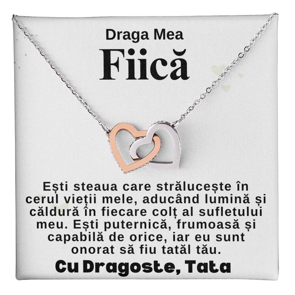 Cadou Pentru fiica De Ziua Ei -Colier Inimi Pereche de la Tata