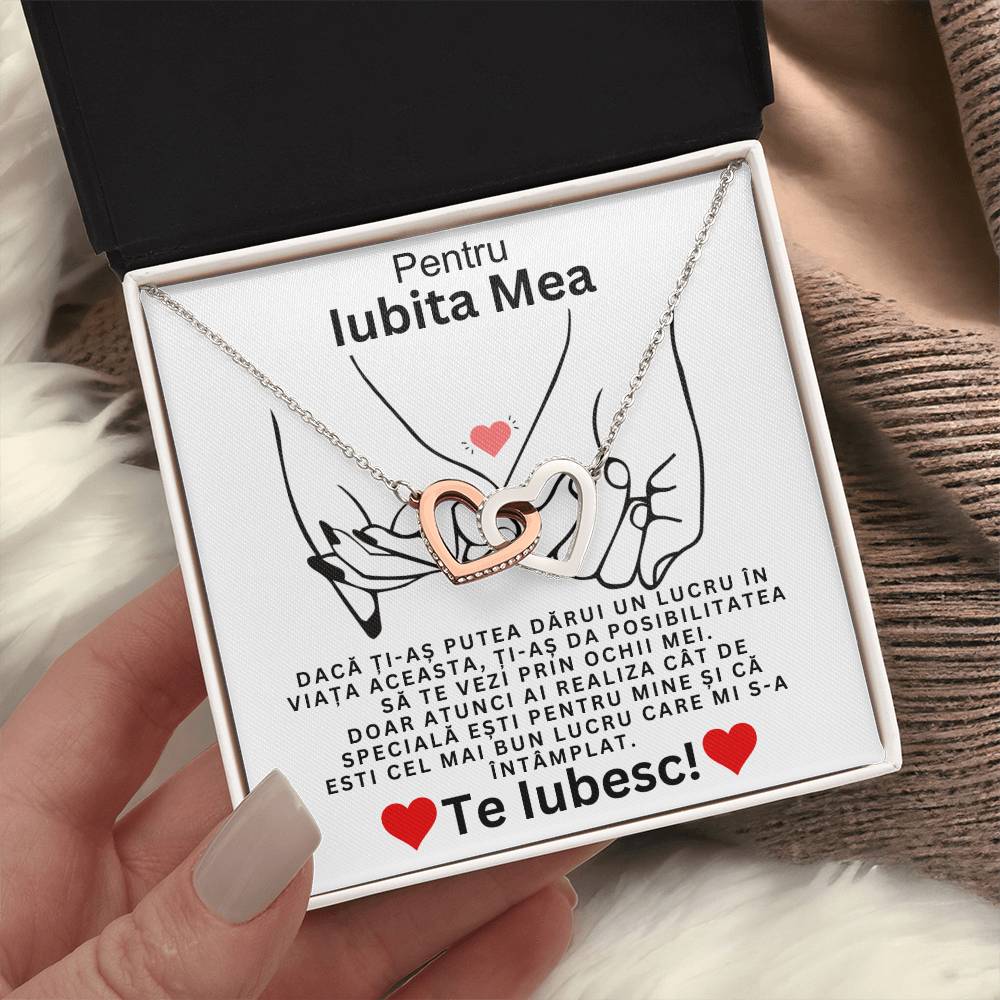 Cadou Iubita - Colier Valentine's pentru Iubita Mea - Inimi Pereche