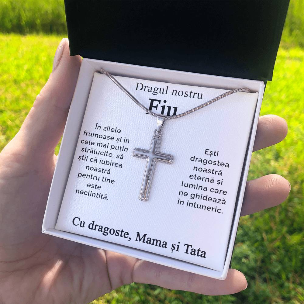 Pentru Fiu - Mama si tata - Lantisor Cruce