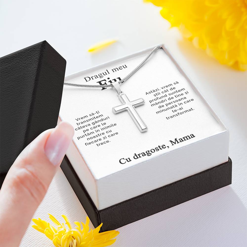 Cadou Personalizat Pentru Fiu - Lantisor Cruce