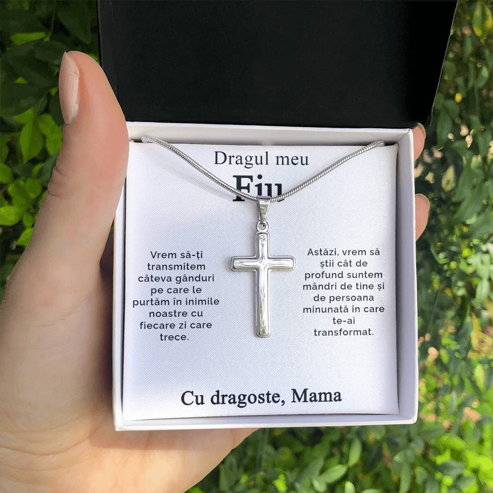 Cadou Personalizat Pentru Fiu - Lantisor Cruce