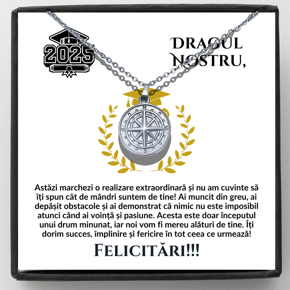 Cadou de Absolvire pentru Fiu - Colier Busola