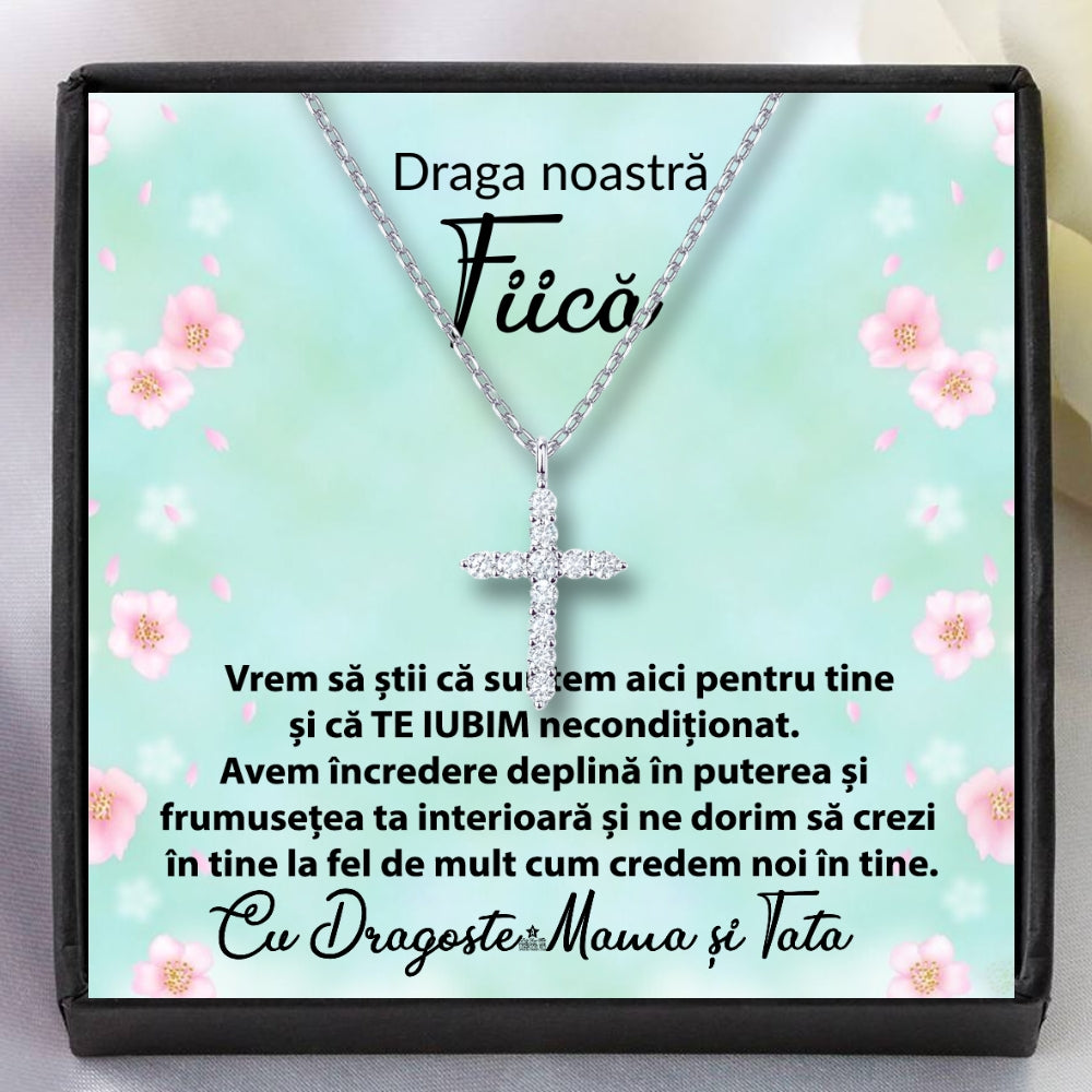 Cadou pentru Fiica mea - Lănțișor pandantiv cruce – Emotiv