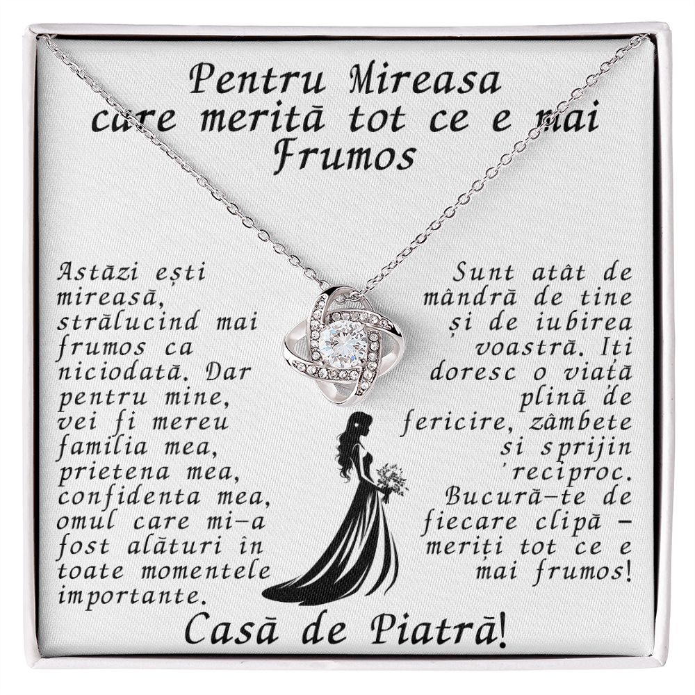 Cadou pentru Mireasă – Colier Elegant cu Mesaj Personalizat