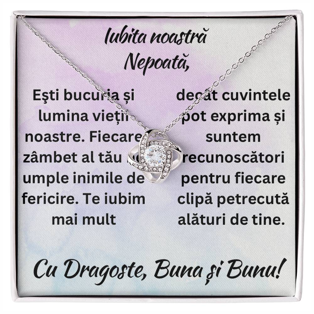 Cadou nepoată - Colier Argint Nodul Iubirii