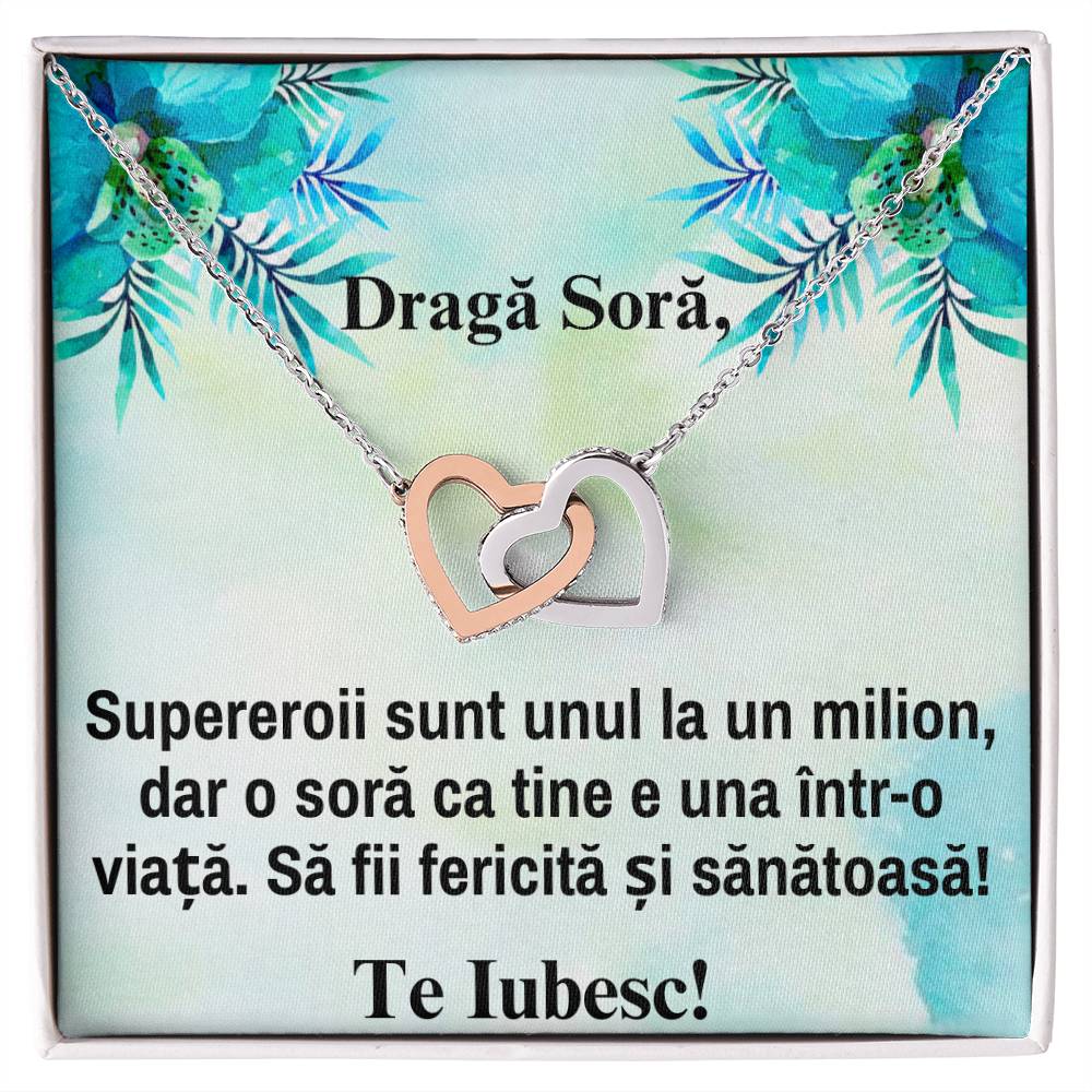 Cadou Pentru Sora Mai Mica – Colier Inimi Pereche