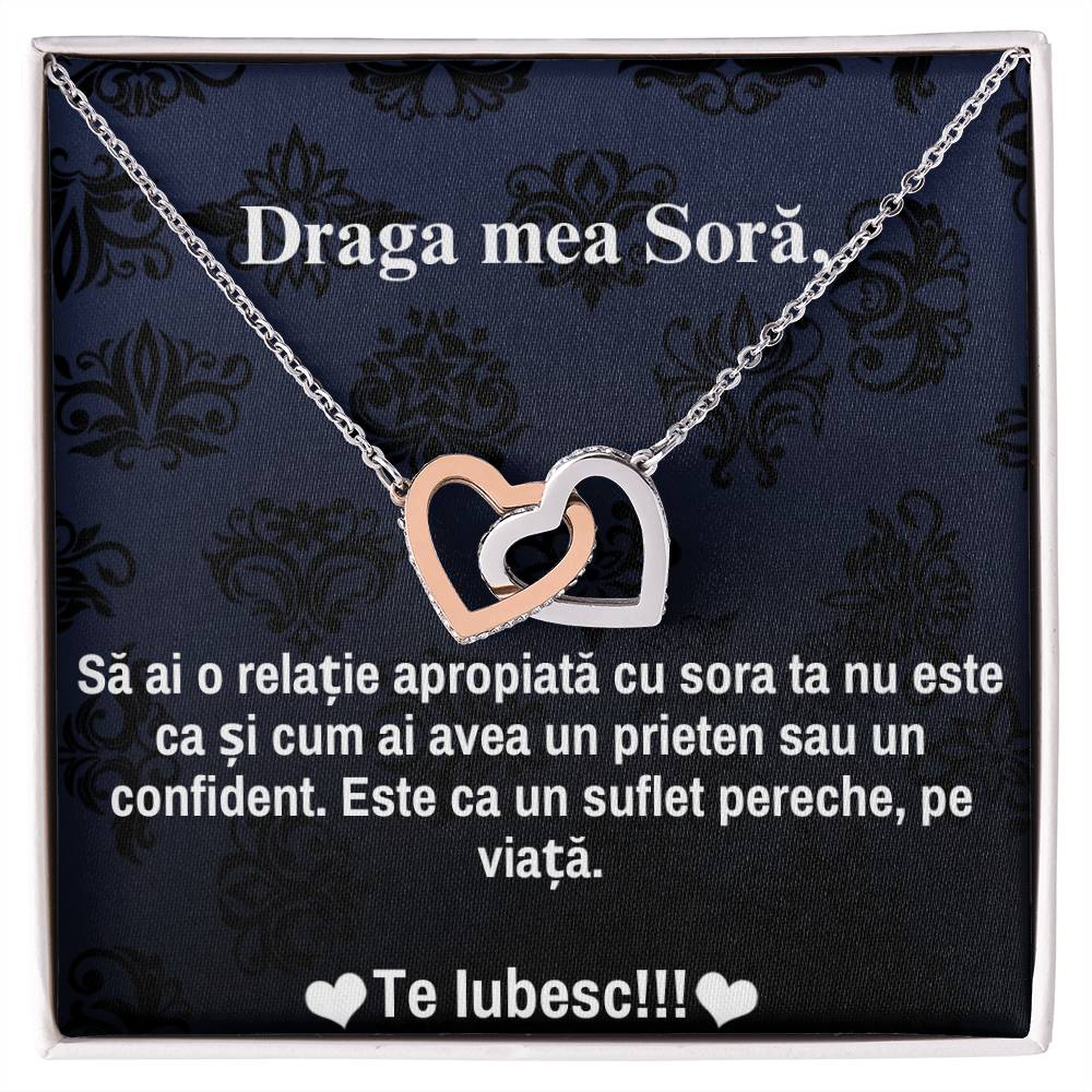 Cadou Pentru Sora Mai Mare – Colier Inimi Pereche