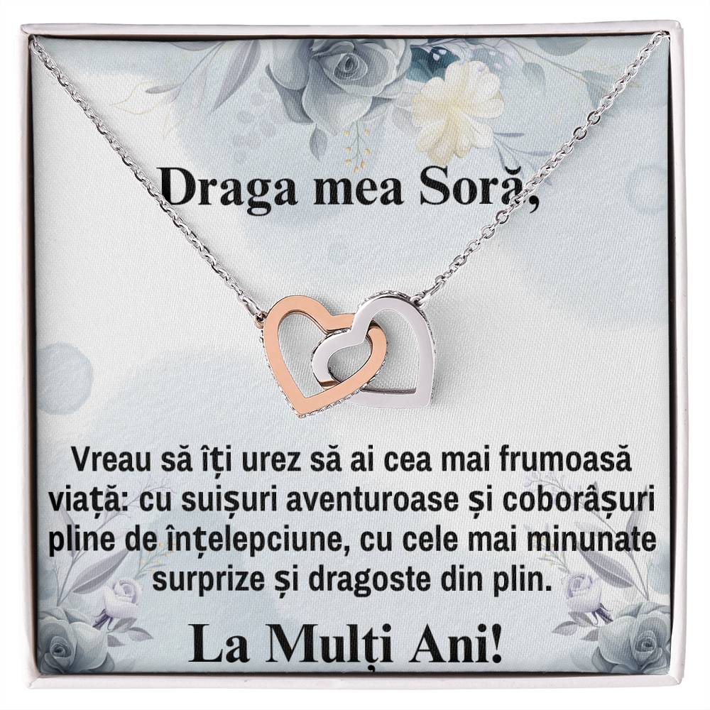 Cadou Pentru Surioara Mea – Colier Inimi Pereche